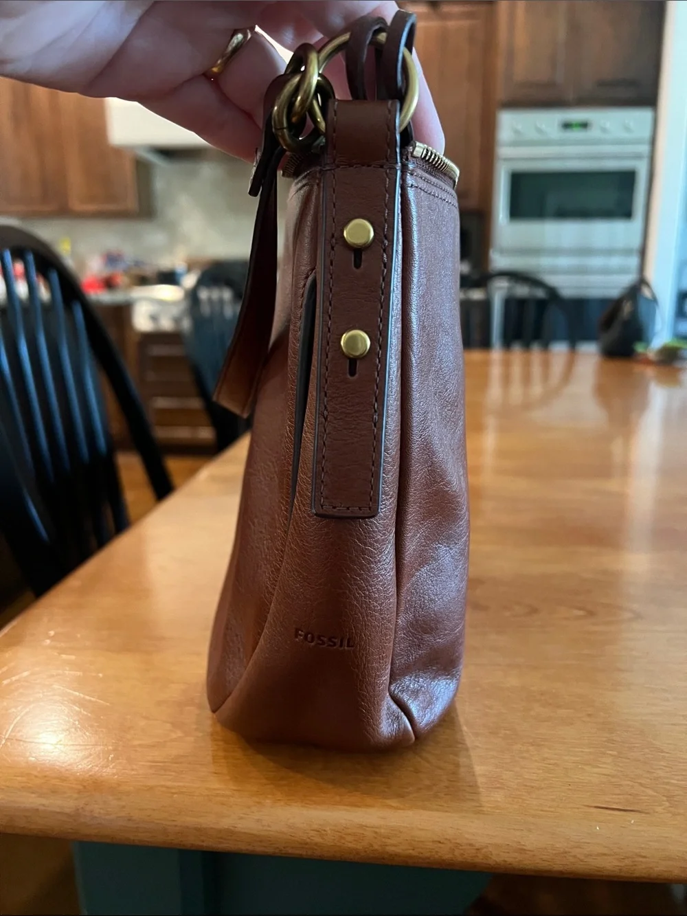 Fossil Brown Leather Shoulder Bag - Picture 2 of 6